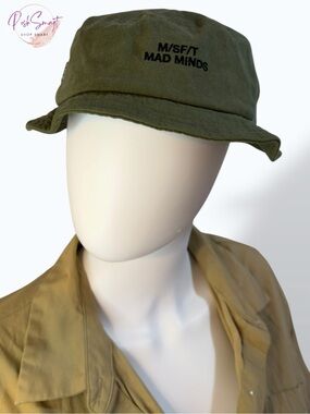 M/SF/T Mad Minds Bucket Hat Olive Green Cotton One Size